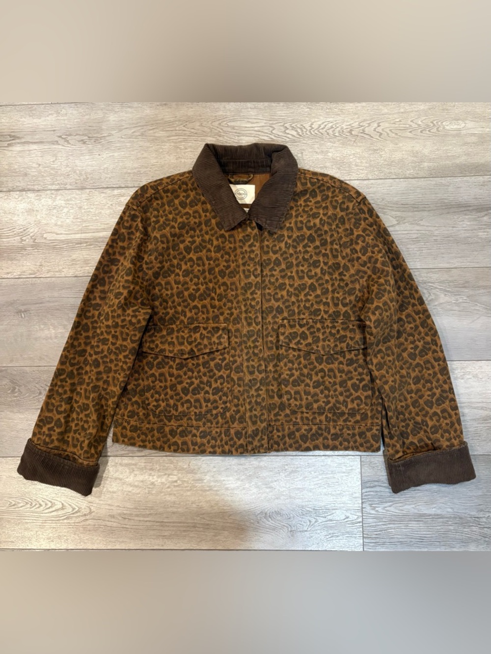 STOOSH Cheetah Brown Wash Crop Barn Jacket - Picture 5 of 7